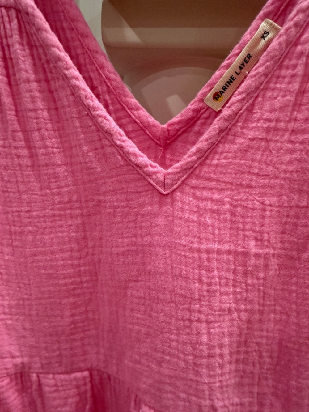 Marine Layer Coastal Grandmother Pink Orange Ombre Cotton Gauze Tiered Maxi XS - Picture 4 of 13